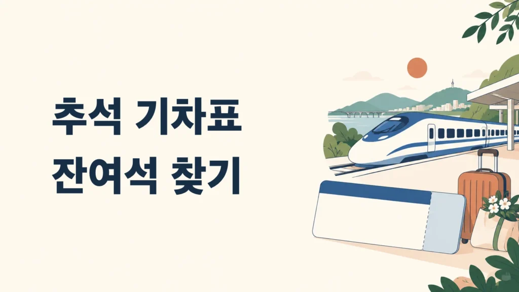 고속열차와 승차권을 곁들인 추석 잔여석 안내 표지