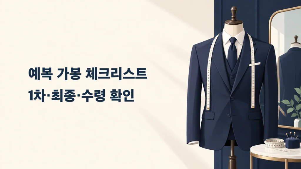 예복 가봉 체크리스트 제목과 재킷